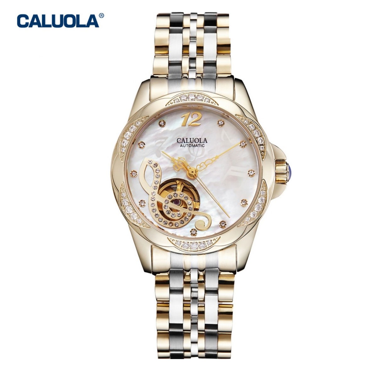 Caluola Women Watch 28mm Yellow Gold  1181