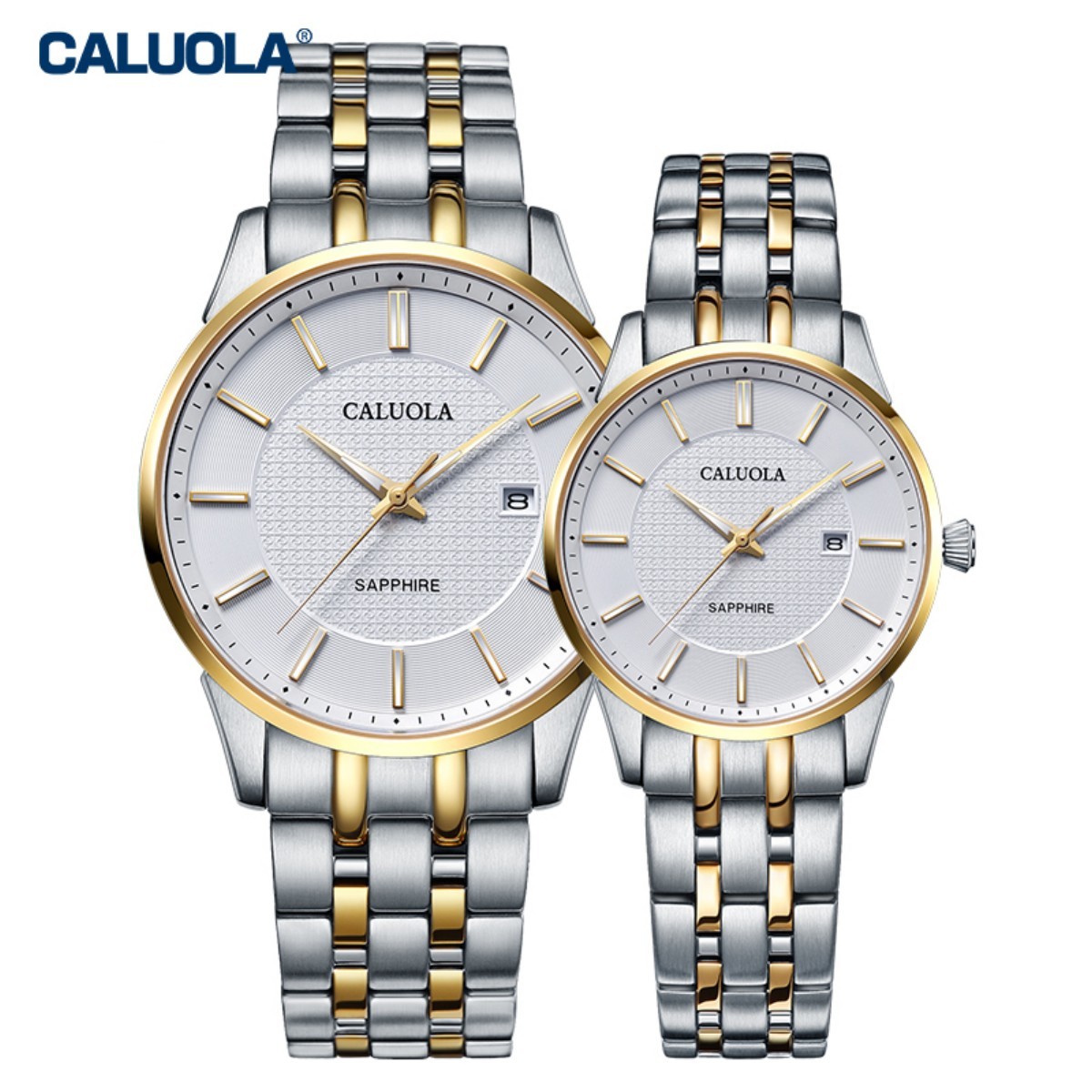 Caluola Couple Watch 41/28mm Steel CA1215